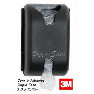 Puxa Saco Preto Dispenser para Sacolas Plásticas - Fixação Adesivo 3M