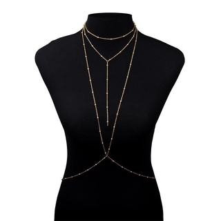 Women Jewelry Crystal Rhinestone Bra Chest Body Chain Necklace Harness Bikini I0J6