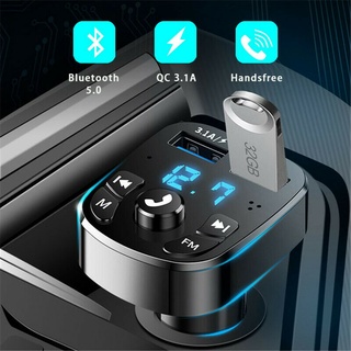 Carro Transmissor Fm Sem Fio Bluetooth Mp3 Player Usb 2 Adaptadores De Carregador Rápido (4)