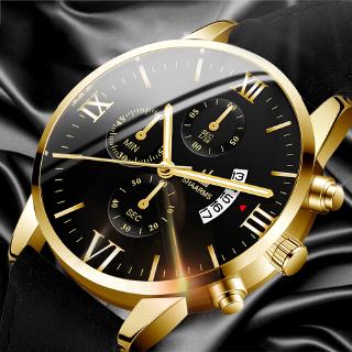 SHAARMS pulseira de quartzo analógico pulseira de couro / relógio esportivo masculino (3)