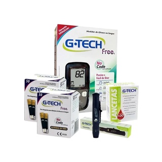 Kit Diabetes Glicemia Medição G-Tech com 100 Tiras Completo