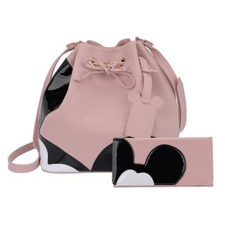 Bolsa mickey estilo saco alta qualidade com carteira kit perfeito com envio imediato varias cores. (1)