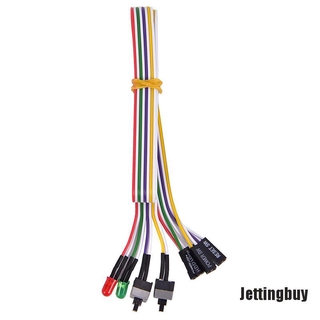 (Jettingbuy) Atx Pc Compute Motherboard Cabo De Alimentação 2 Interruptor On / Off / Reset W / Led Light 68 cm | [Jettingbuy] ATX PC Compute Motherboard Power Cable 2 Switch On/Off/Reset w/ LED Light 68cm
