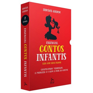 Box 2 Livros Essencial Contos Infantis - Irmãos Grimm - Chapeuzinho Vermelho, A Princesa e o Sapo e mais 26 contos