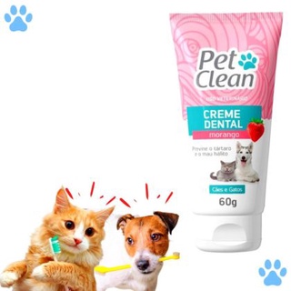 Creme Dental para Cães e Gatos Pet Clean - Morango - 60g