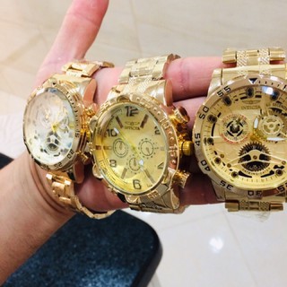 Kit 3 Relógios Dourado Top de Linha, Envio Imediato com Frete Grátis para Todo o Brasil