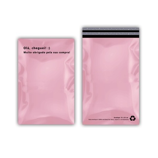 Kit 100 Envelope Segurança Rosa Bebê 15x25cm Lacre Embalagem Envio Correios Resistente Brilhante