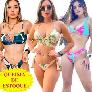 Queima de Estoque Conjunto Biquíni Feminino Com Bojo Top Cruzado Com Bojo Moda Gringa Blogueirinha Promoção Moda Praia 2022 (1)