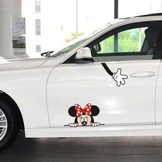 (HOT NEW !) Mickey Minnie Etiqueta Do Carro Porta Adesivo Mouse Dos Desenhos Animados À Prova D'água Engraçado Retrovisor Corpo Acessórios Para Honda Toyota