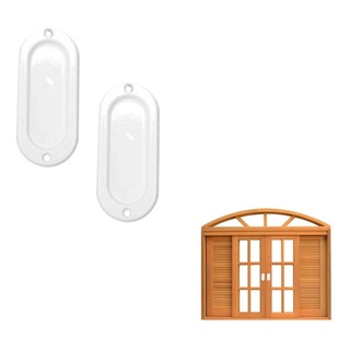 Puxador para janela de madeira de correr concha branca 2pçs