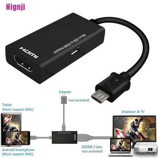 (Nignji) Cabo Adaptador Micro USB 2 0 para HDMI HDTV/TV/HD para Celular Samsung LG S7 (6)