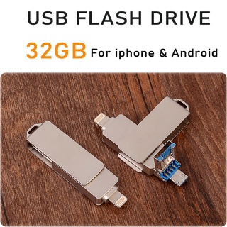 3 Em 1 Metal Otg Usb Flash Drive Gb Otg Pen Drive Usb 3.0 Flash Disk Para Iphone / Android