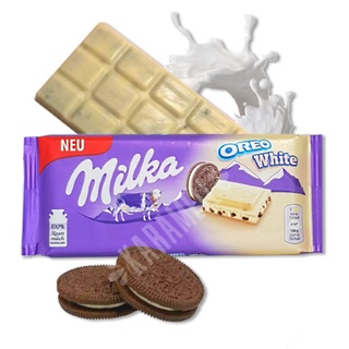 Milka Oreo White - Chocolate Branco & Recheio Biscoito Oreo - Polônia (1)