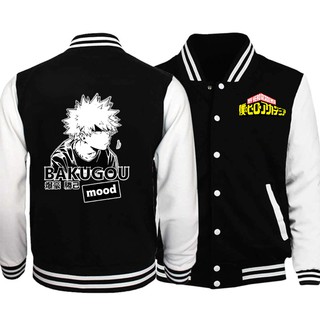 2020 Men Baseball Uniform Sportswear Bomber Coat My Hero Academia Bakugou Katsuki Print Hip Hop Men Coats Coat