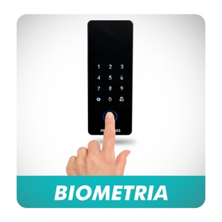 Fechadura Digital Biométrica De Sobrepor Porta De Madeira C/ Senha E Tag Athenas Primebras