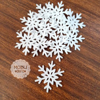 Recorte Feltro Floco de Neve Mod.2 - Tam. 2,5cm - 10 peças (3)