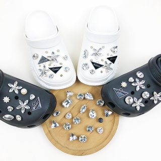 Charm Jibbitz Croc Conjunto Flor De Cristal Sapato Pin Diamante Jibbit Para Crocs Design Acessórios Mulher Sapatos Pinos Decoração