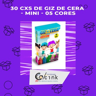 30 Cxs De Giz De Cera - mini - 05 Cores