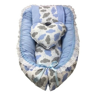 Ninho Redutor Bebê Menino Melhor Conforto Para Berço Nuvem Azul (1)