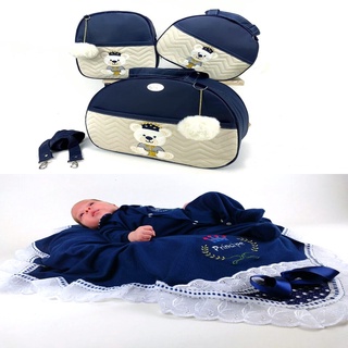 Bolsa de bebê térmica + um kit saída de maternidade 100% algodão - KIT-B-133-S-01