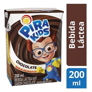 Bebida Láctea Uht Pirakids Achocolatado Chocolate Piracanjuba 200ml