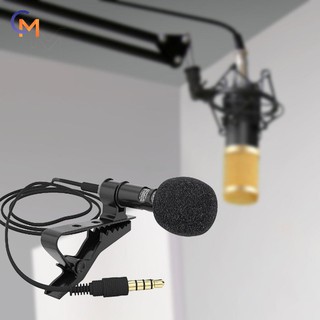 Mini Microfone Condensador Com Clip-On Lapela Microfone Com Fio Para Celular / Laptop