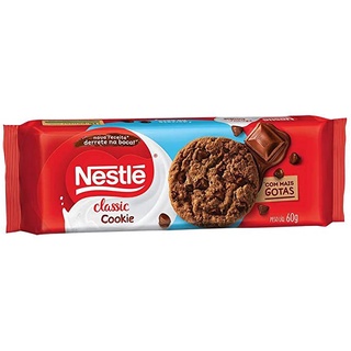 Biscoito Cookies Nestlé Classic Chocolate com Gotas de Chocolate 60g com 3 pacotes de 20 g cada