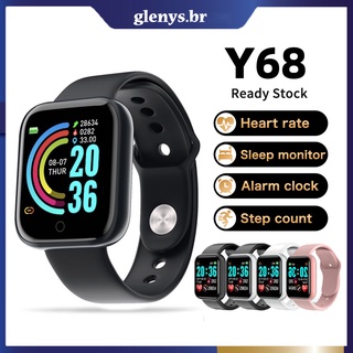 Y68 Bluetooth Smart Watch with Fitness Monitor/Blood Pressure/Heart Rate Unisex Smartwatch