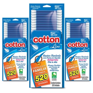 Cotonete Hastes Flexíveis Cotton -520 Unidades