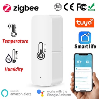 AUBESS Tuya Smart ZigBee 3.0 Smart Sensor de Temperatura e Umidade Monitoramento Lembrete Funciona Alexa Google Home Smart Life App