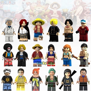 One Piece Minifigures Luffy Ace Brooks Shanks Japonês Dos Desenhos Animados Anime Building Blocks Brinquedos