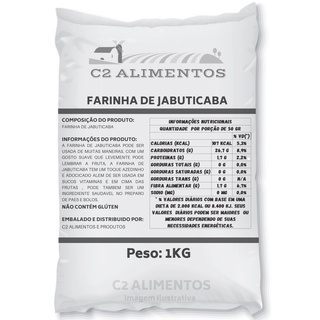 Farinha de Jabuticaba Em pó 1kg- Deliciosa Farinha Produto Premium C2 Alimentos