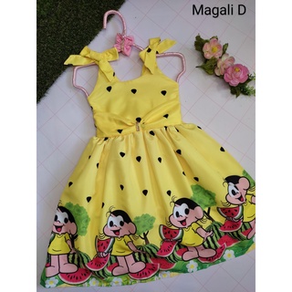 Vestido infantil Magali Luxo ajustavel tematico festa aniversario