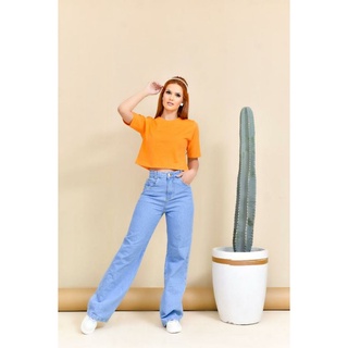 Calça jeans Wide lag feminina Pantalona perfeita blogueira (3)