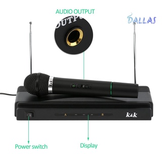Dallas Professional Home Bar Sistema De Receptor De Microfone Sem Fio Duplo Handheld Mics Set (6)