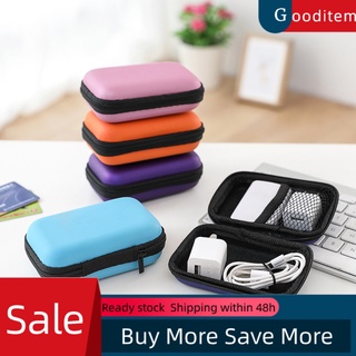 gooditem Portable Square/Rectangle Nylon USB Disk Earphones Storage Bag Organizer Case