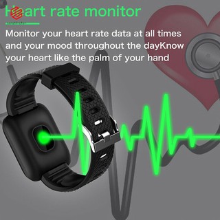 Smartwatch [tela hd] 116plus relógio inteligente monitor de freqüência cardíaca pressão arterial inclui aptidão relógio espo (9)