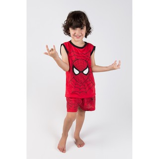 Pijama Infantil barato Masculino Estampa Super Heróis atacado Regata malha PV/conjunto infantil menino (6)