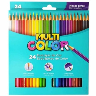 Lápis de Cor 24 Cores (Multicolor)lápis de colorir Da Linha Faber Castell Material Escolar