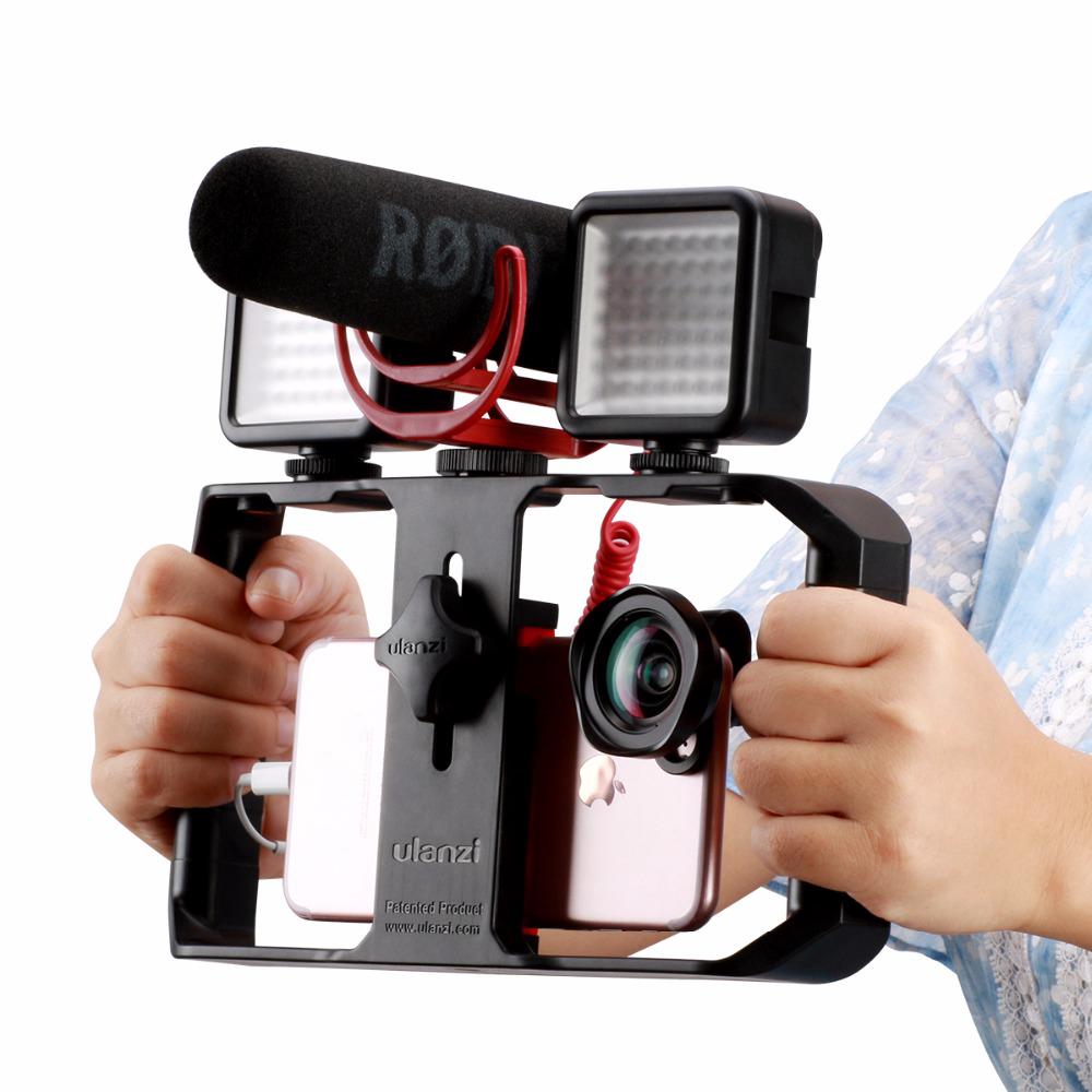 Ulanzi U-Rig Pro Smartphone Video Rig w 3 Shoe Mounts Filmmaking Case Handheld Phone Video Stabilizer Grip Tripod Stand