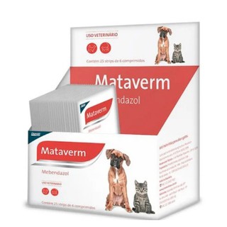 Vermífugo Mataverm Cães e Gatos Blister Com 6 Comprimidos - Provets