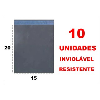 10 envelopes 15x20 cm (+3 aba) Plástico de segurança, Embalagem Correio (1)