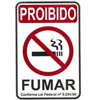 Placa De Sinalização Proibido Fumar 20x30