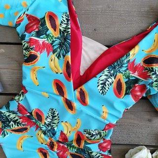 Ace Babados Pescoço Das Mulheres Lace Up One Piece Swimsuit 2022 Beach Wear Menina (5)