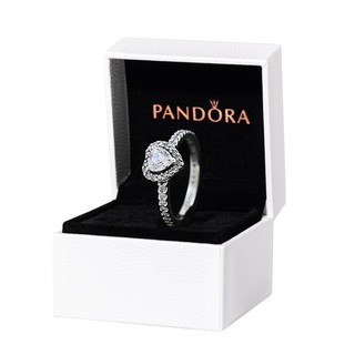 Pandora Anel Com Caixa De Promessa De Casamento Nupcial De Prata 925 Cristal Do Amor Coração Noivado Cubic Zirconia Diamante