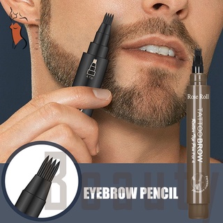 Beard Pen Barbers Pencil and Brush Male Mustache Repair Shape Effective Enhance Facial Hair Waterproof Proof Sweat Proof (1)