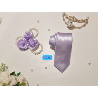 5 Kits corsage + Gravata Semi Slim - Lilás - casamento -15 Anos - convite dos padrinhos - lembrancinhas de casamento