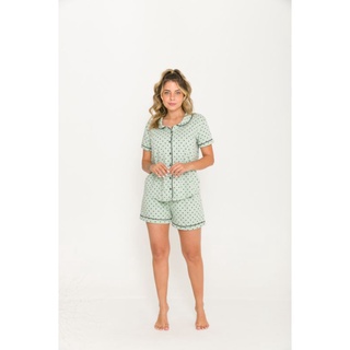 Pijama Americano Abertura Frontal com Botões - 100% algodão - Daisydays