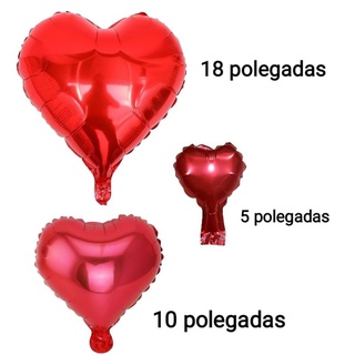 Balão Metalizado Coração Vermelho Varios Tamanhos 01 Unidade Decoração Dia dos Namorados Dia das Mães Casamento