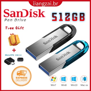 Pen Drives Sandisk 256gb Usb 2.0 Memória Flash Drives De Metal U Disk Pc Portátil